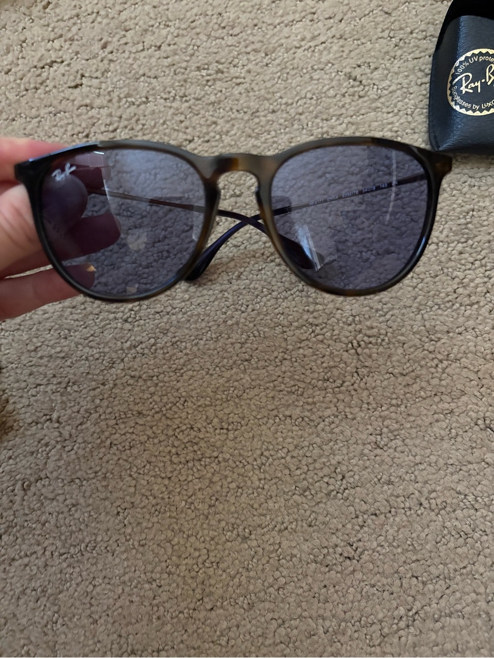 Ray-Ban unisex Erika Brown Frame blue lens Sunglasses
